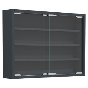 VCM NORDIC Agisa M vgskab, m. 2 skydelger og 3 hylder - glas og antracitgrt tr