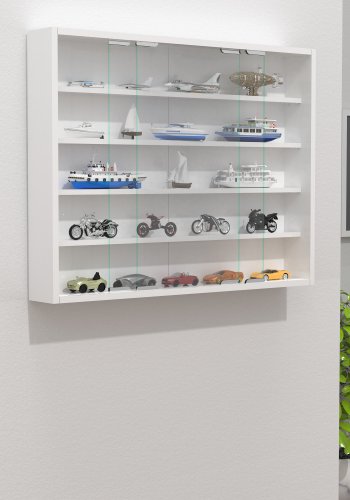 VCM NORDIC Agisa L vgskab, m. 2 skydelger og 4 hylder - glas og hvid tr