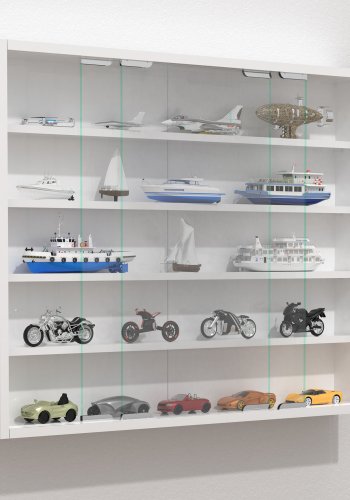 VCM NORDIC Agisa L vgskab, m. 2 skydelger og 4 hylder - glas og hvid tr