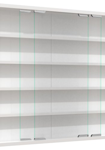 VCM NORDIC Agisa L vgskab, m. 2 skydelger og 4 hylder - glas og hvid tr