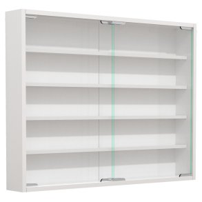 VCM NORDIC Agisa L vgskab, m. 2 skydelger og 4 hylder - glas og hvid tr