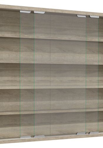 VCM NORDIC Agisa L vgskab, m. 2 skydelger og 4 hylder - glas og natur tr