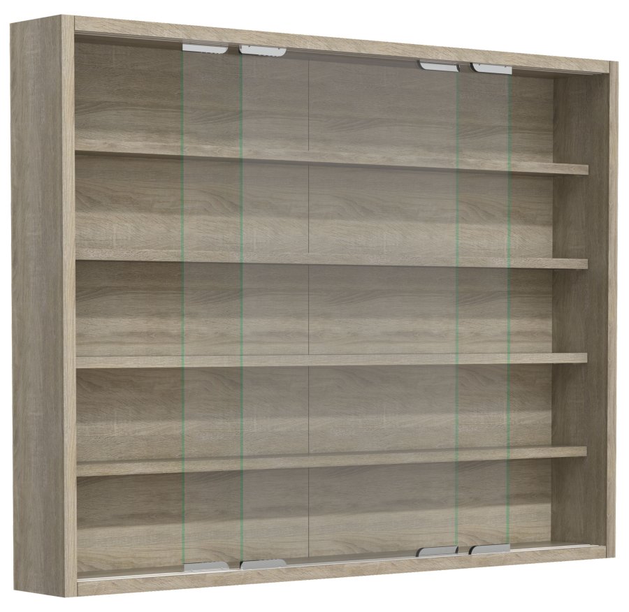 VCM NORDIC Agisa L vgskab, m. 2 skydelger og 4 hylder - glas og natur tr