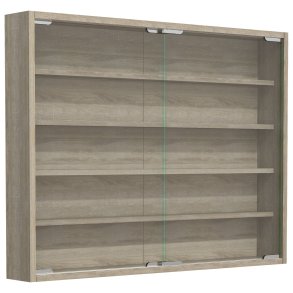 VCM NORDIC Agisa L vgskab, m. 2 skydelger og 4 hylder - glas og natur tr