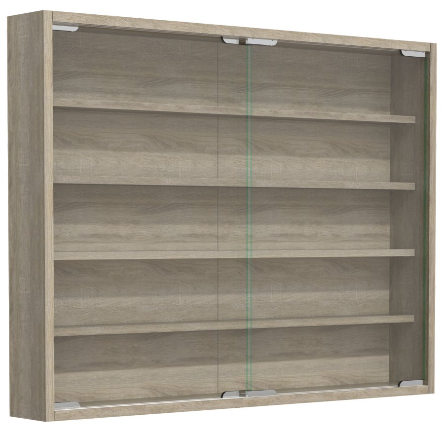 VCM NORDIC Agisa L vgskab, m. 2 skydelger og 4 hylder - glas og natur tr