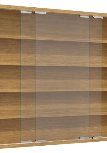 VCM NORDIC Agisa L vgskab, m. 2 skydelger og 4 hylder - glas og natur tr