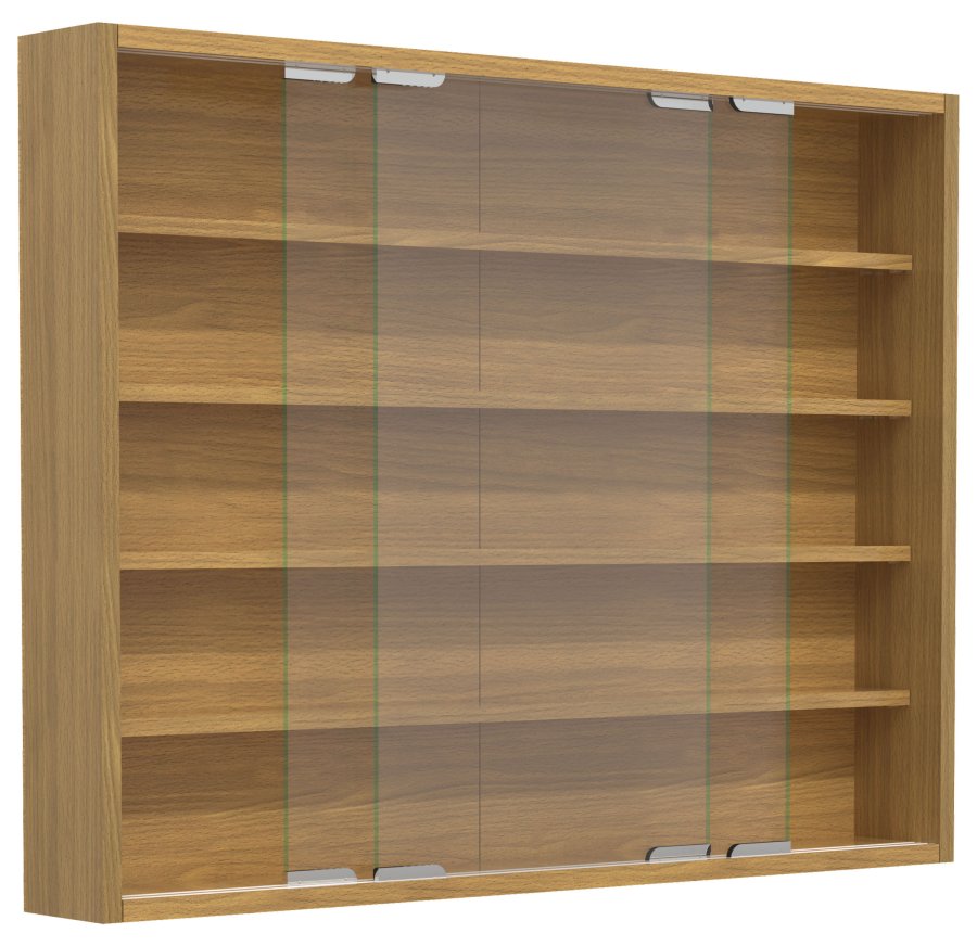 VCM NORDIC Agisa L vgskab, m. 2 skydelger og 4 hylder - glas og natur tr