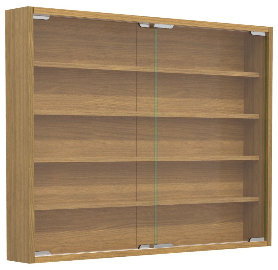 VCM NORDIC Agisa L vgskab, m. 2 skydelger og 4 hylder - glas og natur tr