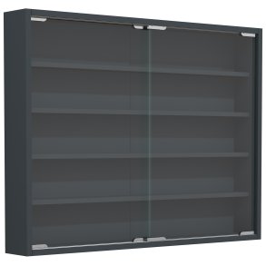 VCM NORDIC Agisa L vgskab, m. 2 skydelger og 4 hylder - glas og antracitgr tr