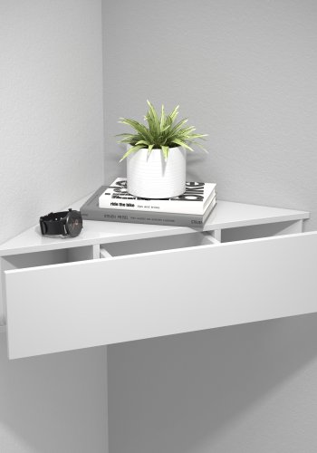 VCM NORDIC Usal S hjrne vghylde, m. 1 skuffe - hvid tr (60x42,4)