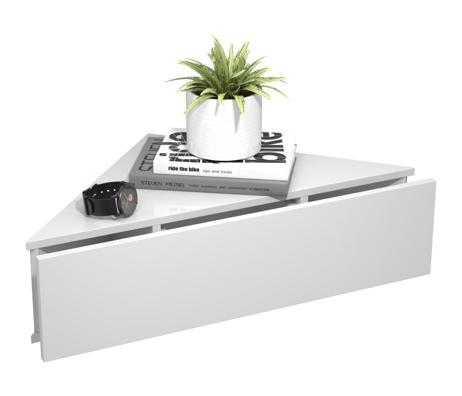 VCM NORDIC Usal S hjrne vghylde, m. 1 skuffe - hvid tr (60x42,4)