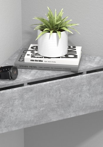 VCM NORDIC Usal S hjrne vghylde, m. 1 skuffe - beton gr tr (60x42,4)