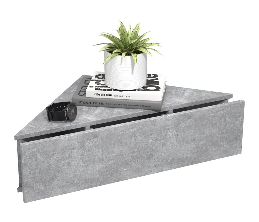 VCM NORDIC Usal S hjrne vghylde, m. 1 skuffe - beton gr tr (60x42,4)