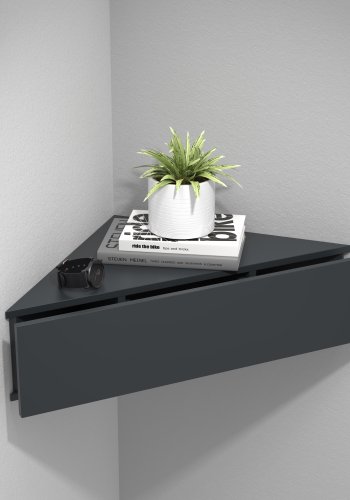 VCM NORDIC Usal S hjrne vghylde, m. 1 skuffe - antracitgr tr (60x42,4)