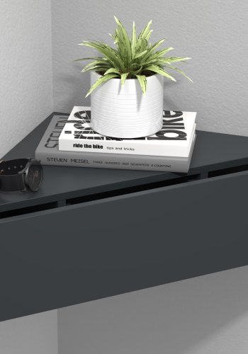 VCM NORDIC Usal S hjrne vghylde, m. 1 skuffe - antracitgr tr (60x42,4)