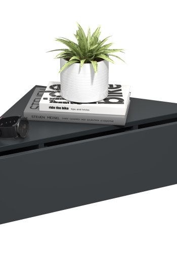 VCM NORDIC Usal S hjrne vghylde, m. 1 skuffe - antracitgr tr (60x42,4)