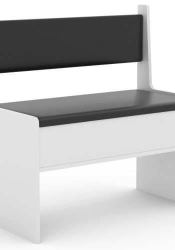 VCM NORDIC Esal 80 hjrnebnk, m. rygln og opbevaring - hvid tr (80x42)