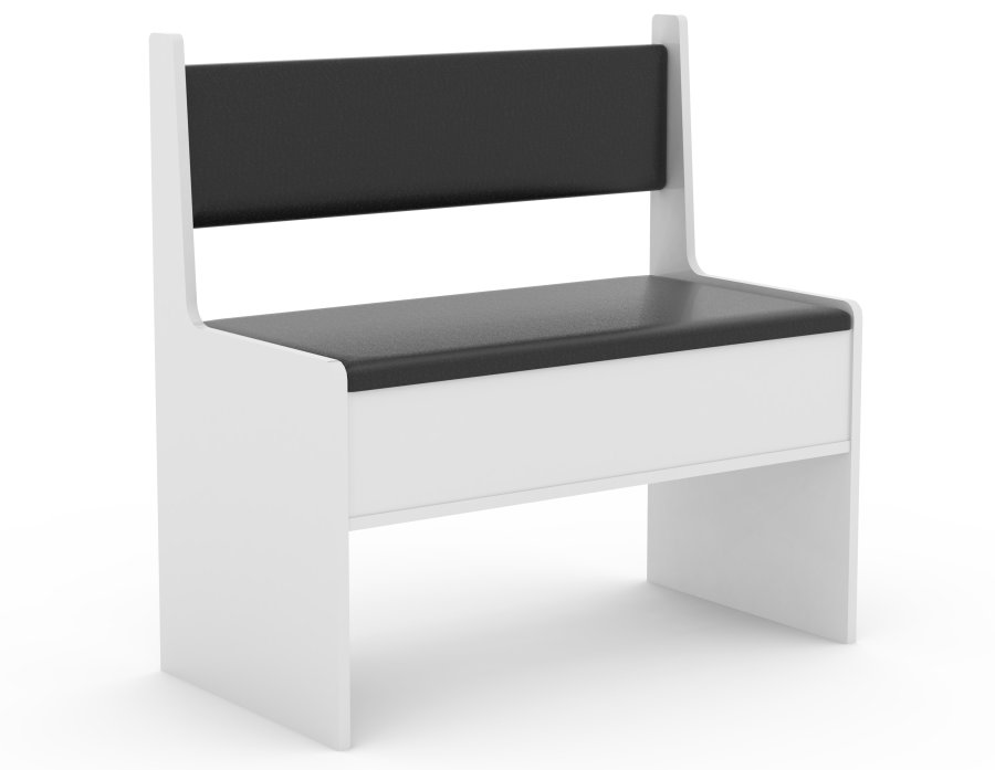VCM NORDIC Esal 80 hjrnebnk, m. rygln og opbevaring - hvid tr (80x42)