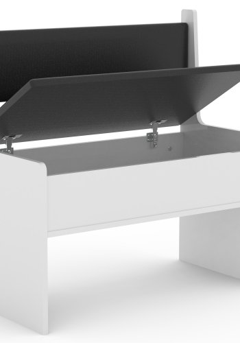 VCM NORDIC Esal 80 hjrnebnk, m. rygln og opbevaring - hvid tr (80x42)