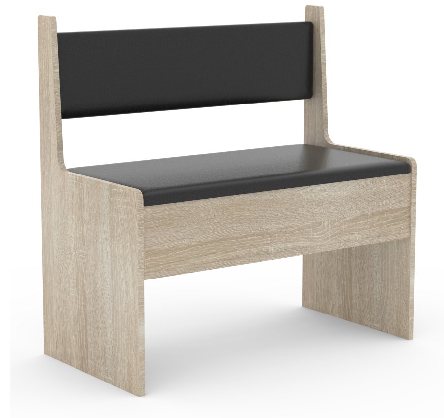 VCM NORDIC Esal 80 hjrnebnk, m. rygln og opbevaring - natur tr (80x42)