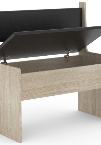 VCM NORDIC Esal 80 hjrnebnk, m. rygln og opbevaring - natur tr (80x42)