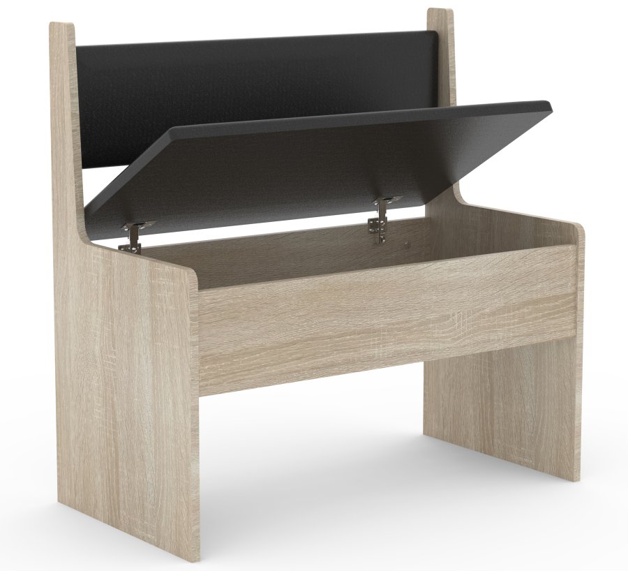 VCM NORDIC Esal 80 hjrnebnk, m. rygln og opbevaring - natur tr (80x42)