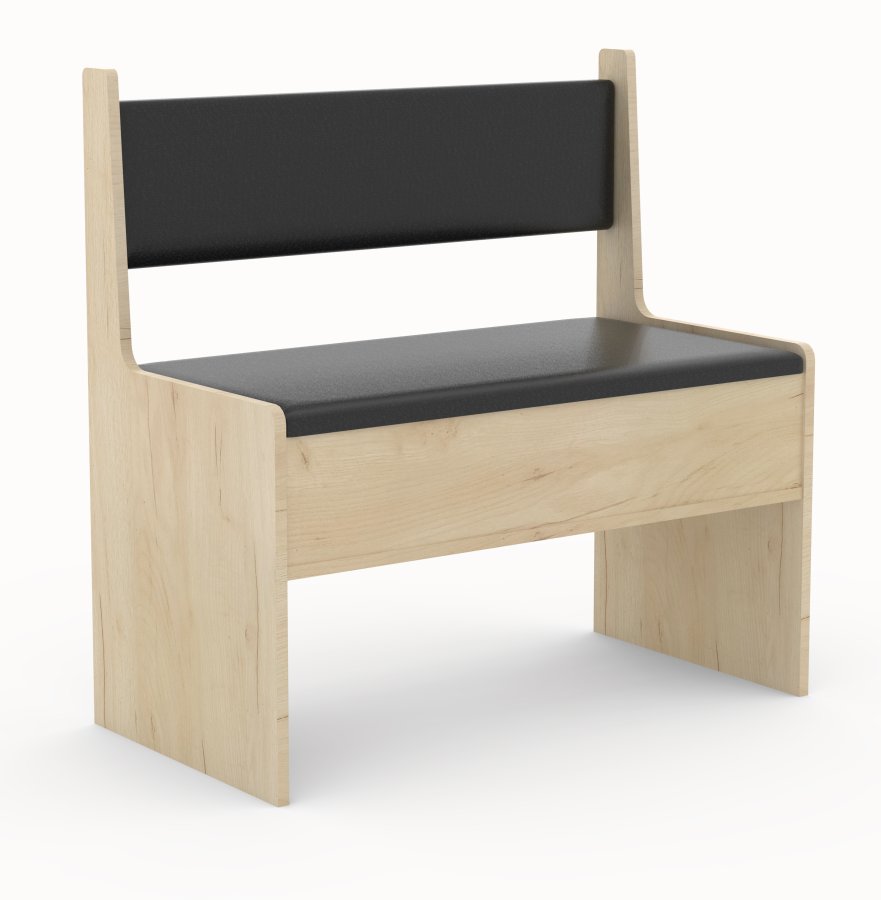 VCM NORDIC Esal 80 hjrnebnk, m. rygln og opbevaring - natur tr (80x42)