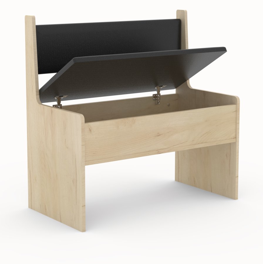 VCM NORDIC Esal 80 hjrnebnk, m. rygln og opbevaring - natur tr (80x42)
