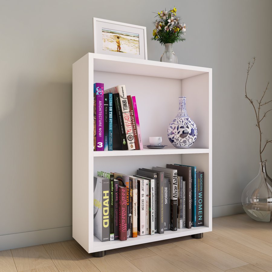 VCM NORDIC Bulas 2-rum reol, m. 1 hylde - hvid tr