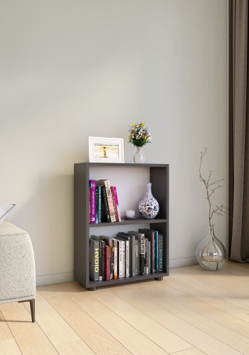 VCM NORDIC Bulas 2-rum reol, m. 1 hylde - hvid og antracitgr tr