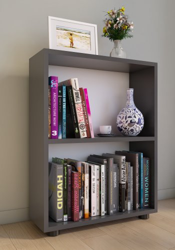 VCM NORDIC Bulas 2-rum reol, m. 1 hylde - hvid og antracitgr tr