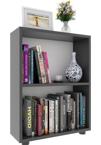 VCM NORDIC Bulas 2-rum reol, m. 1 hylde - hvid og antracitgr tr