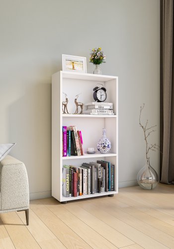  VCM Nordic  VCM NORDIC Bulas 3-rum reol, m. 2 hylder - hvid tr