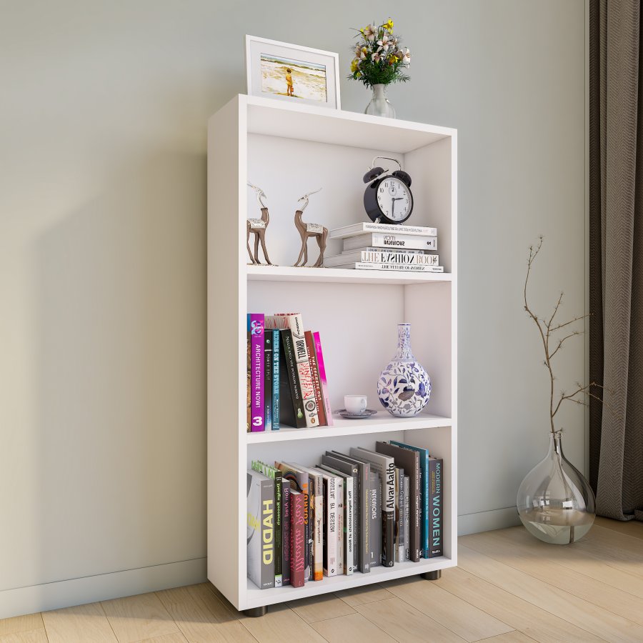  VCM Nordic  VCM NORDIC Bulas 3-rum reol, m. 2 hylder - hvid tr