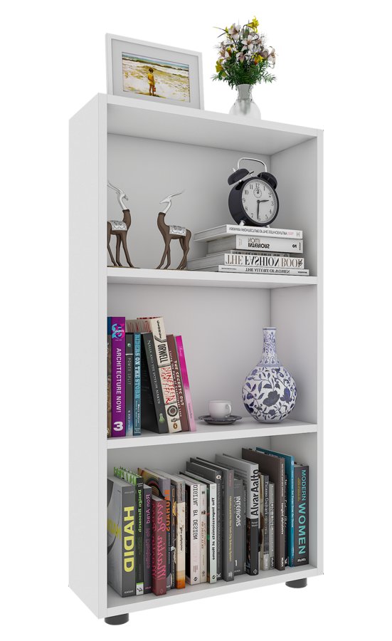  VCM Nordic  VCM NORDIC Bulas 3-rum reol, m. 2 hylder - hvid tr