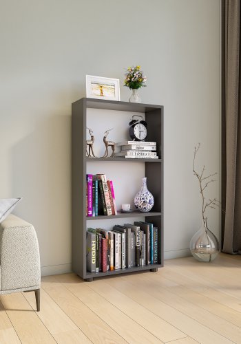  VCM Nordic  VCM NORDIC Bulas 3-rum reol, m. 2 hylder - hvid og antracitgr tr