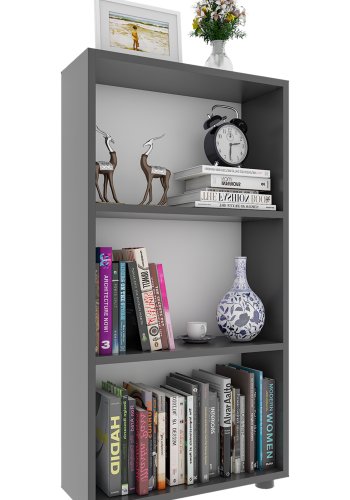  VCM Nordic  VCM NORDIC Bulas 3-rum reol, m. 2 hylder - hvid og antracitgr tr