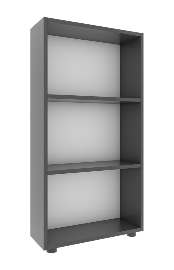  VCM Nordic  VCM NORDIC Bulas 3-rum reol, m. 2 hylder - hvid og antracitgr tr