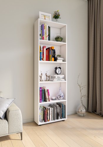 VCM NORDIC Bulas 5-rum reol, m. 4 hylder - hvid tr