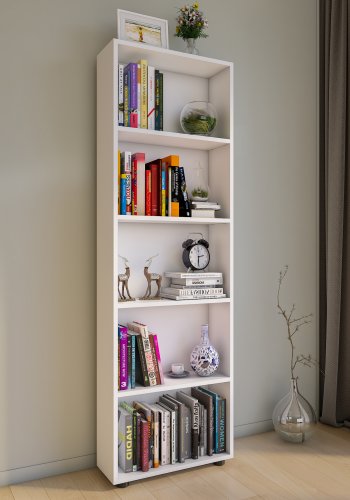 VCM NORDIC Bulas 5-rum reol, m. 4 hylder - hvid tr