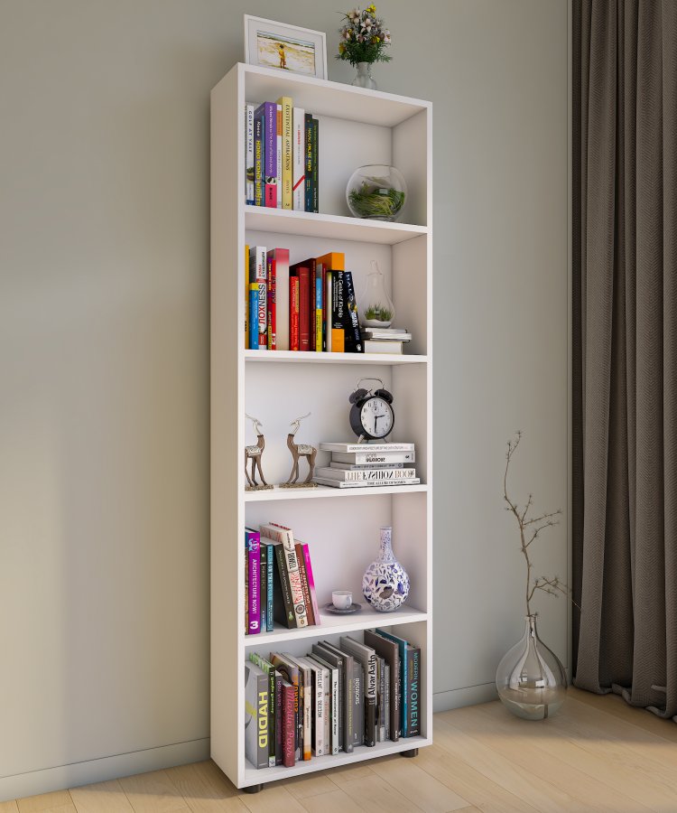 VCM NORDIC Bulas 5-rum reol, m. 4 hylder - hvid tr