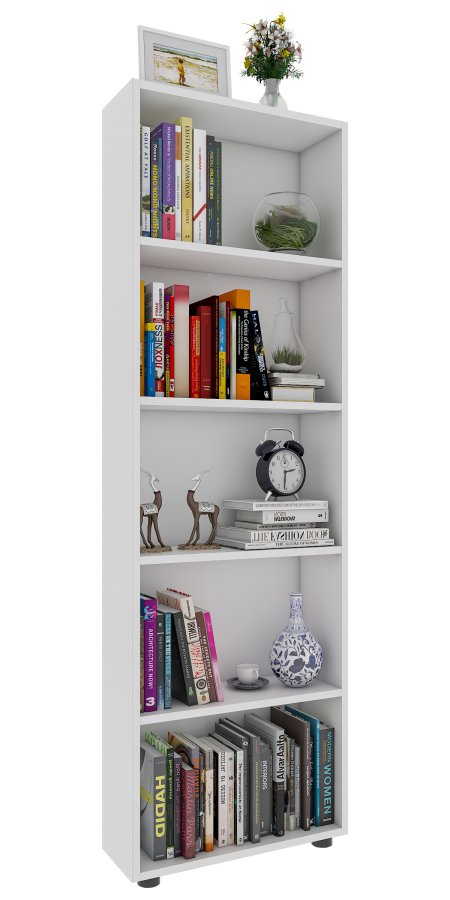 VCM NORDIC Bulas 5-rum reol, m. 4 hylder - hvid tr