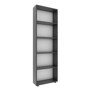 VCM NORDIC Bulas 5-rum reol, m. 4 hylder - hvid og antracitgr tr