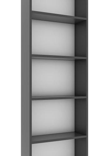 VCM NORDIC Bulas 5-rum reol, m. 4 hylder - hvid og antracitgr tr