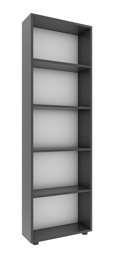 VCM NORDIC Bulas 5-rum reol, m. 4 hylder - hvid og antracitgr tr