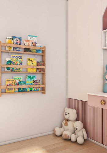 VCM NORDIC Kidos vghylde til brn, m. 3 bne rum - natur tr