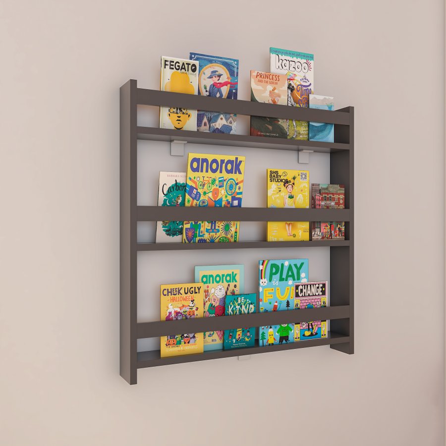 VCM NORDIC Kidos vghylde til brn, m. 3 bne rum - antracitgr tr