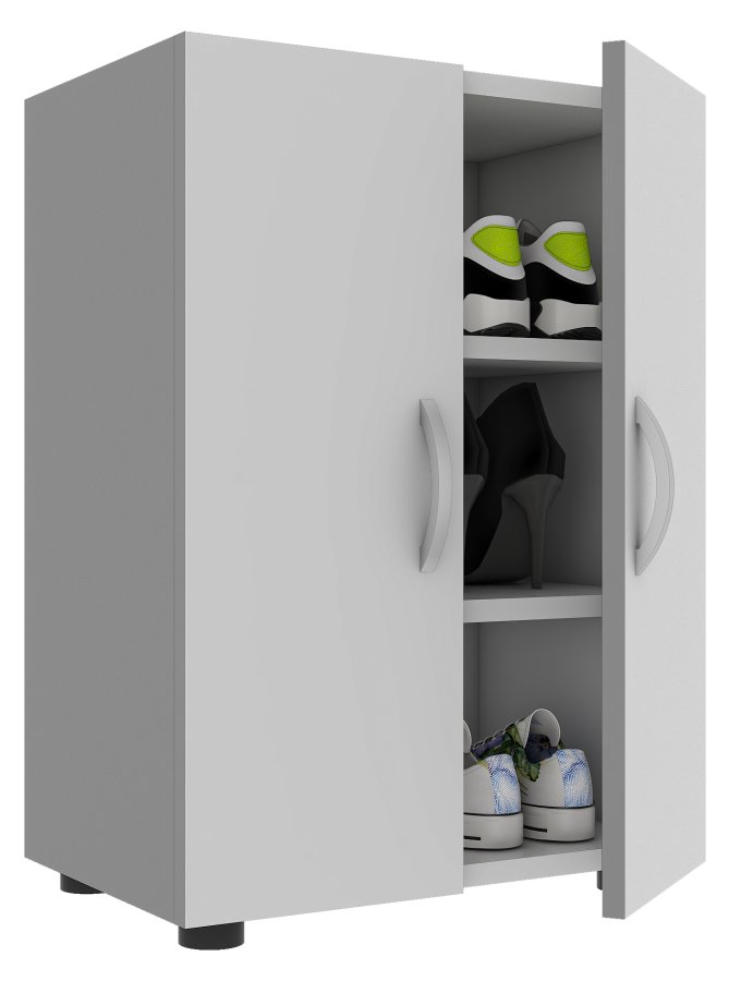 VCM NORDIC Ulas 3-rum skoskab, m. 2 lger, 2 hylder - hvid tr