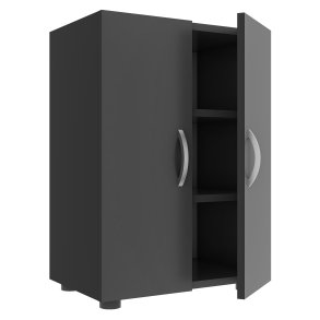 VCM NORDIC Ulas 3-rum skoskab, m. 2 lger, 2 hylder - antracitgr tr