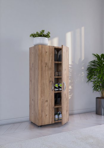 VCM NORDIC Ulas 5-rum skoskab, m. 2 lger, 4 hylder - natur tr